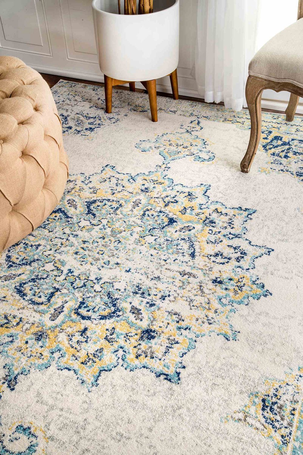 Nuloom Rugs - Vintage Medallion Leola - Blue