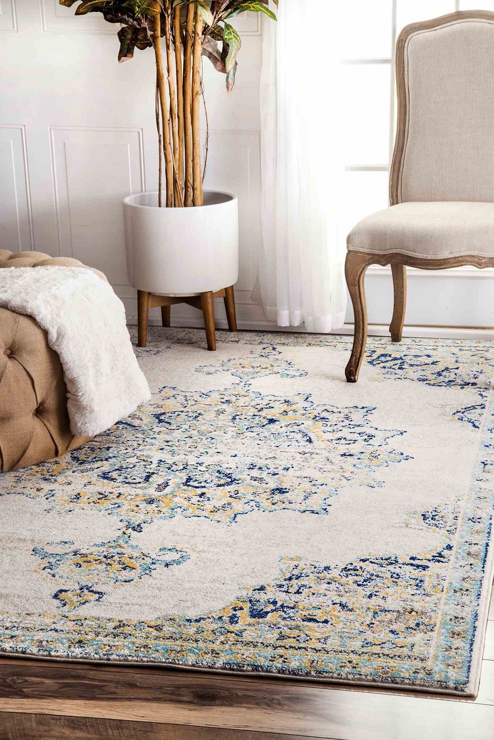 Nuloom Rugs - Vintage Medallion Leola - Blue