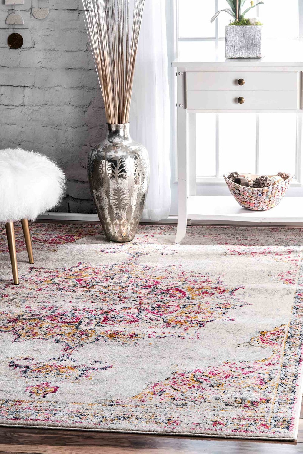 Nuloom Rugs - Vintage Medallion Leola - Pink