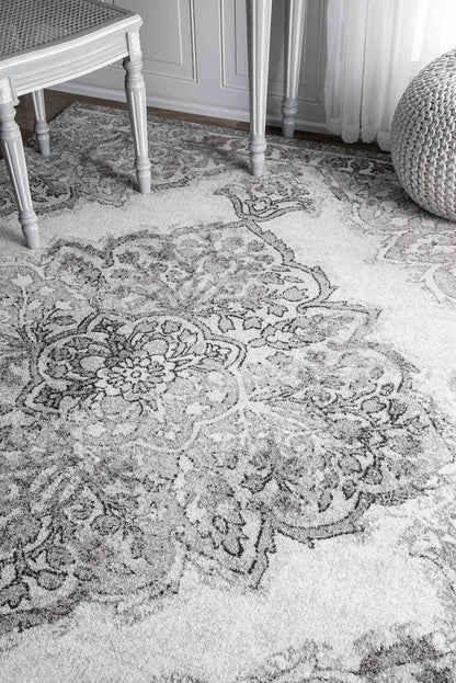Nuloom Rugs - Vintage Medallion Rosendo - Grey