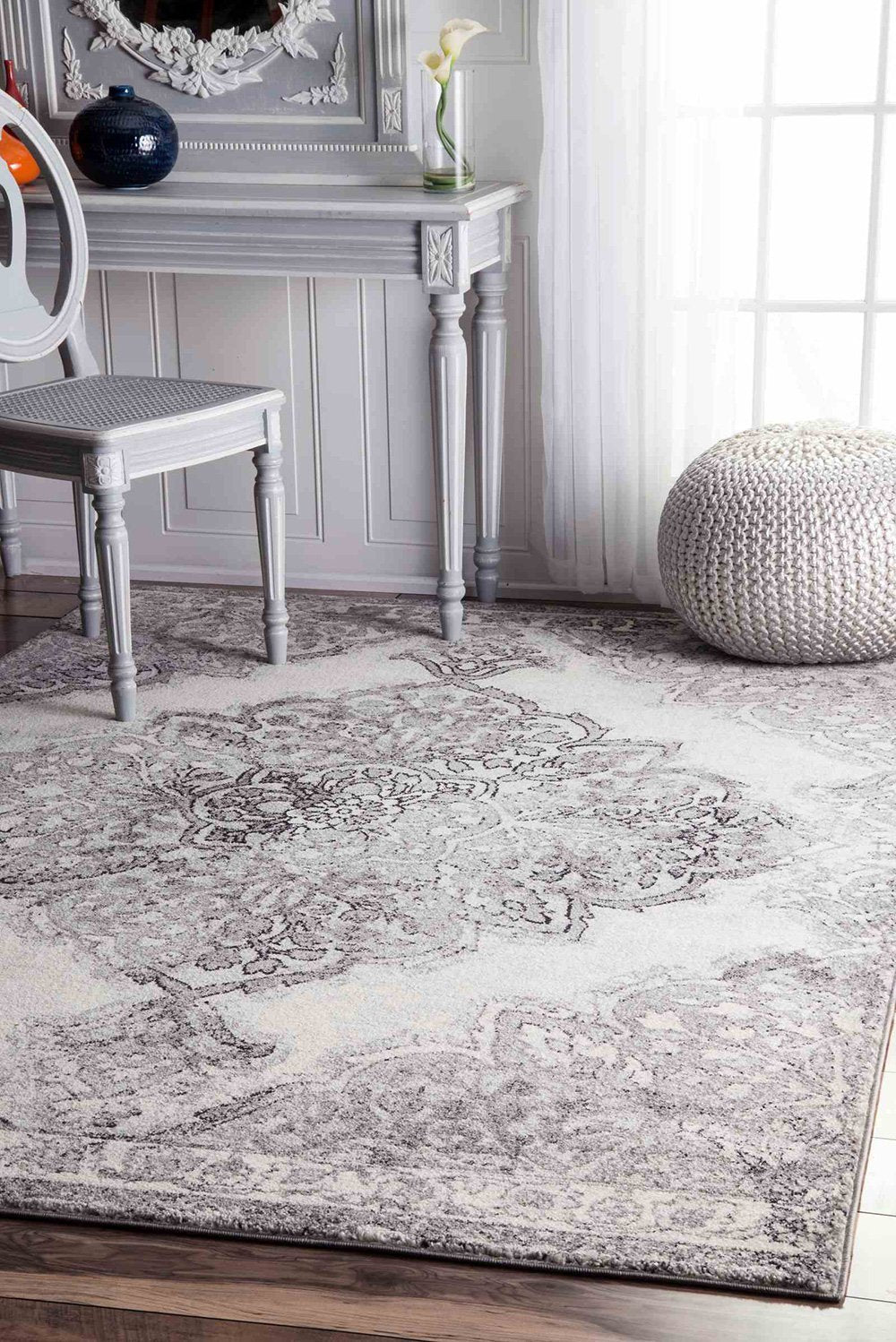 Nuloom Rugs - Vintage Medallion Rosendo - Grey