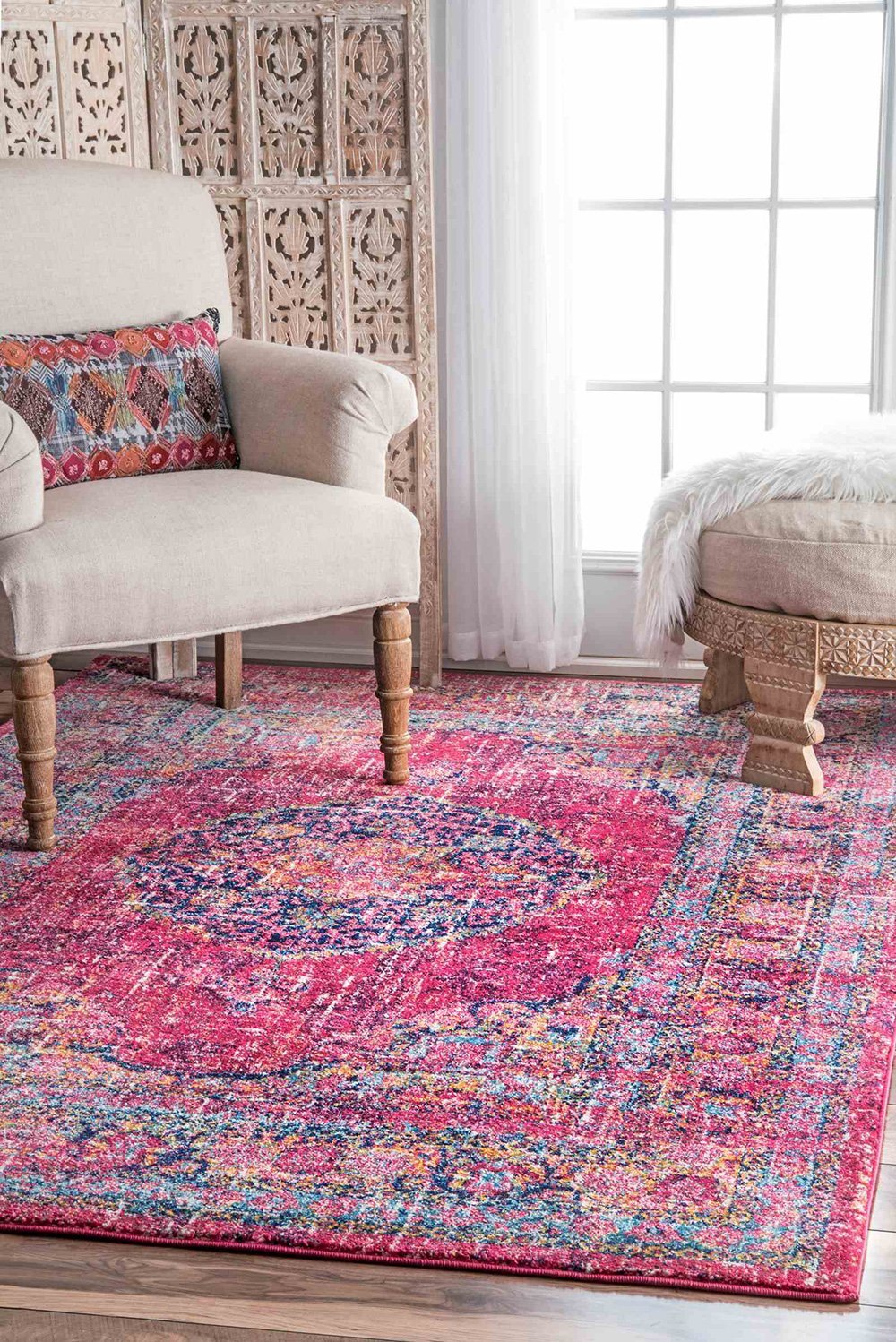 Nuloom Rugs - Persian Vintage Arla  - Fuchsia