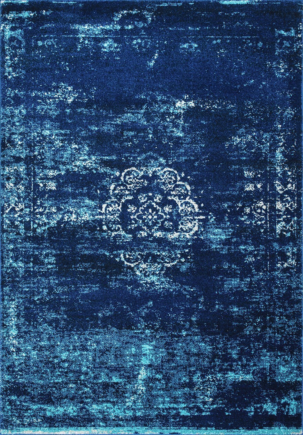 Nuloom Rugs - Tanja Overdyed Medallion - Blue