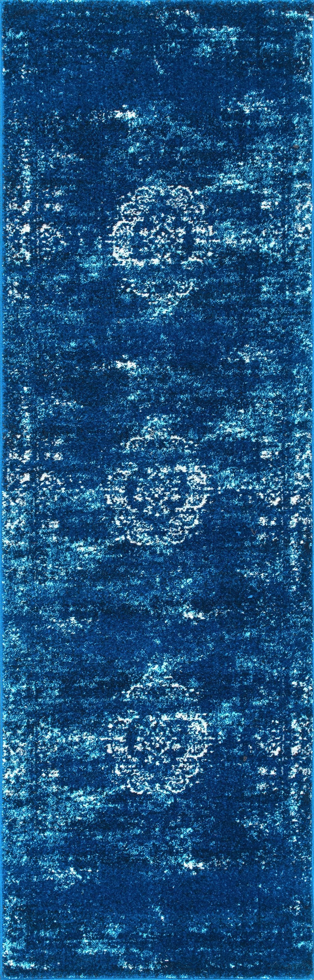 nuLOOM Rugs - Tanja Overdyed Medallion - Blue