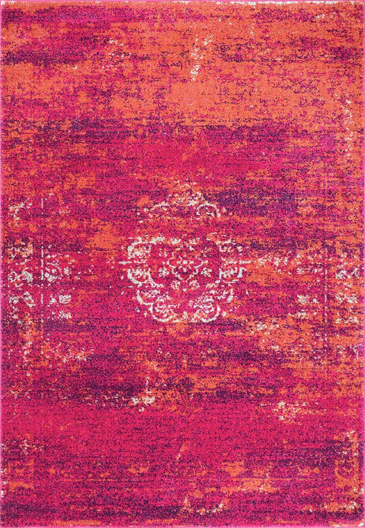 Nuloom Rugs - Tanja Overdyed Medallion - Fuchsia