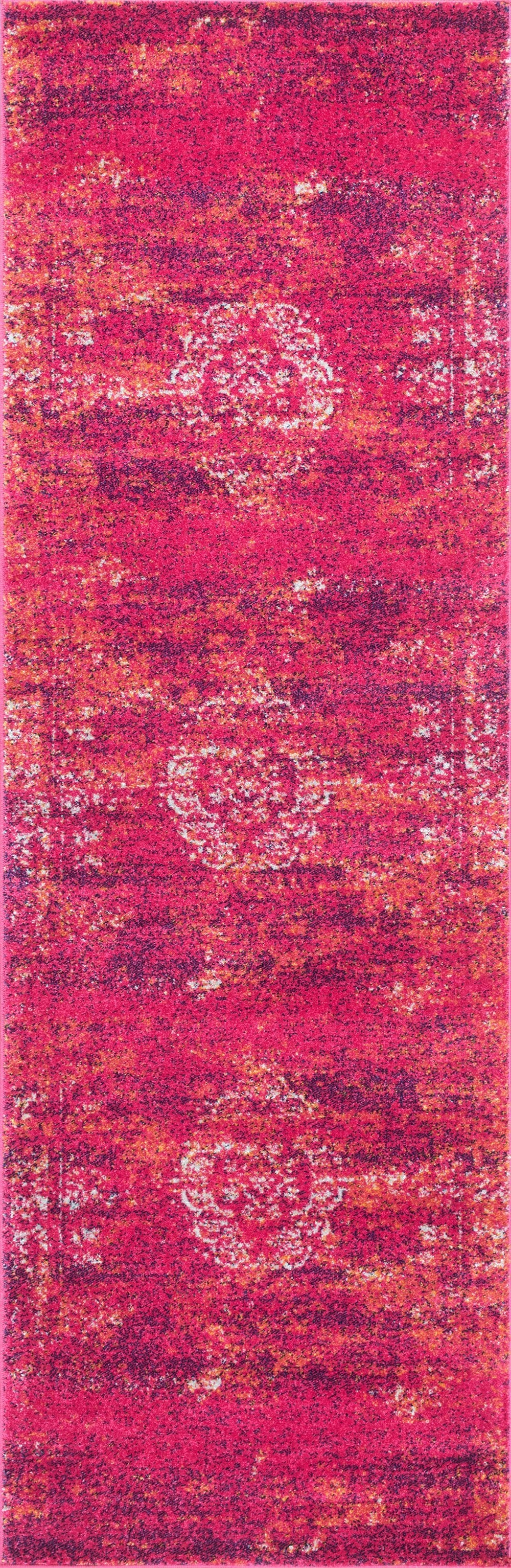 Nuloom Rugs - Tanja Overdyed Medallion - Fuchsia