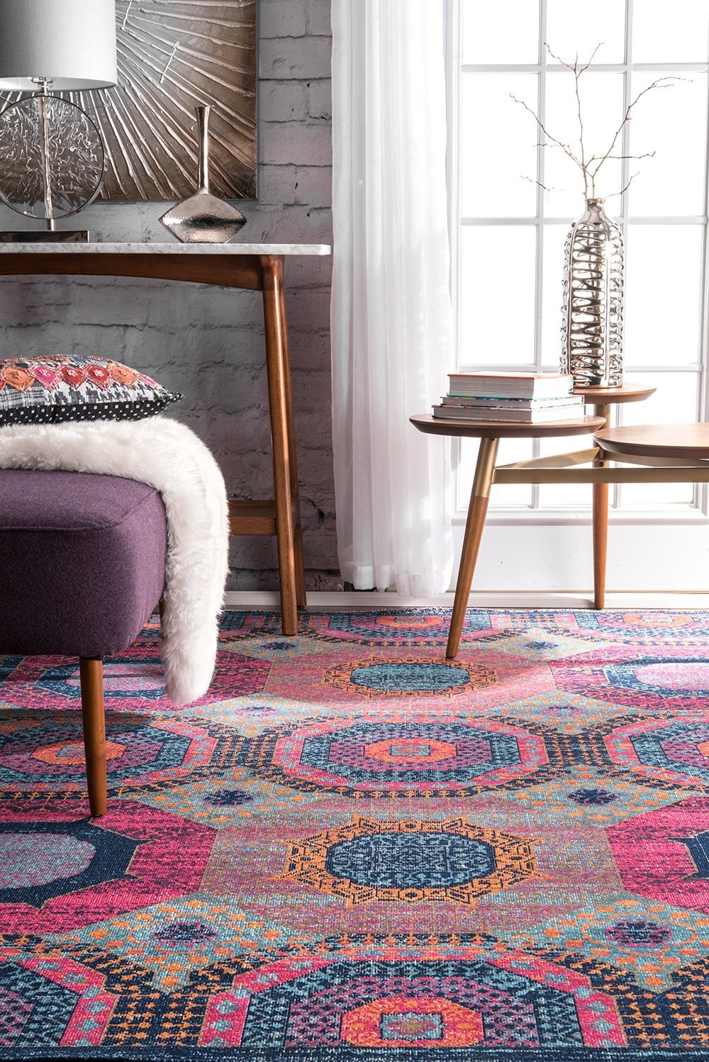 Nuloom Rugs - Faded Medallion Marva - Multi