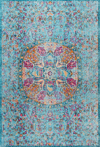 nuLOOM Rugs - Celina Floral Mandala - Aqua