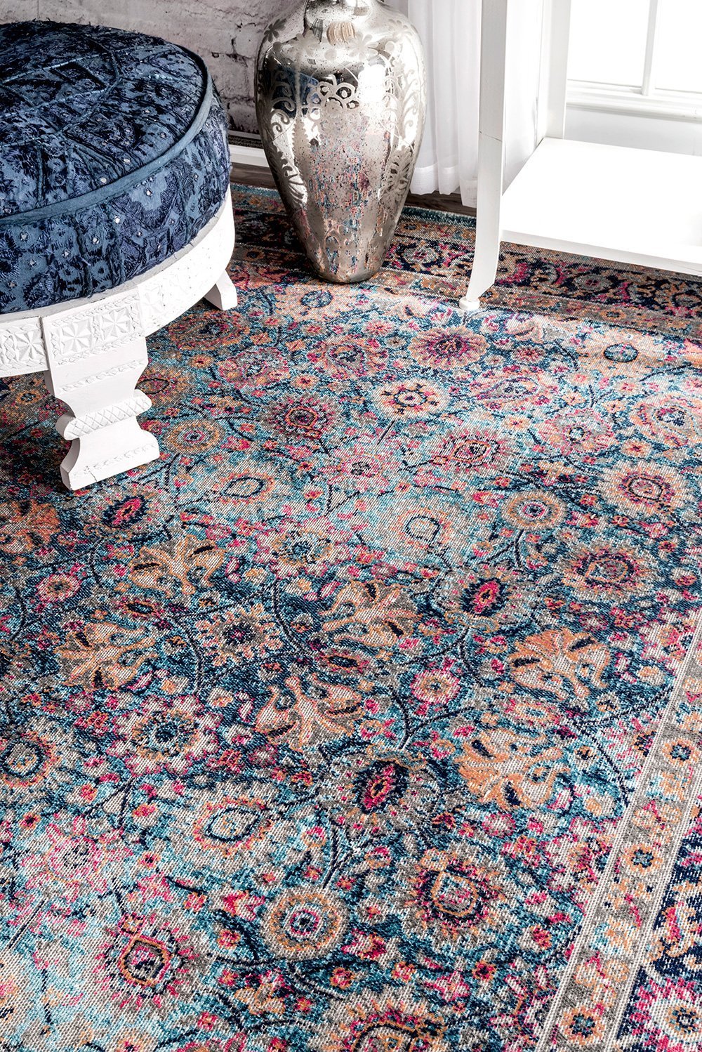 Nuloom Rugs - Vintage Persian Floral Isela - Blue