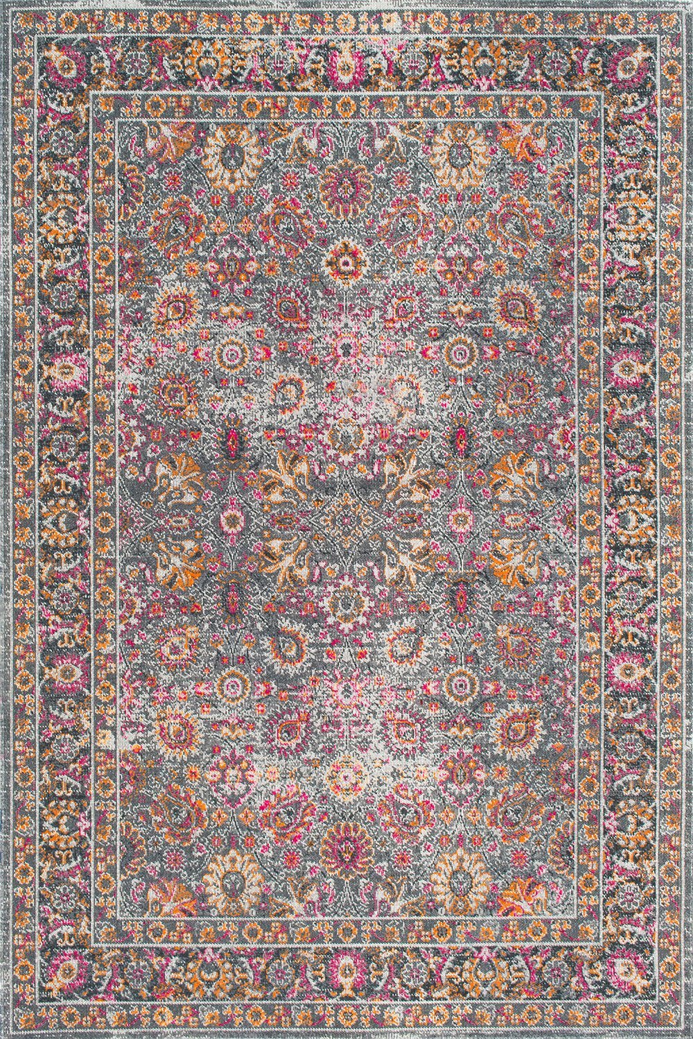 Nuloom Rugs - Vintage Persian Floral Isela - Grey