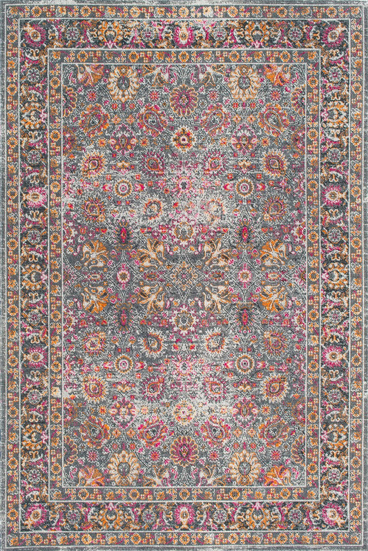 Nuloom Rugs - Vintage Persian Floral Isela - Grey