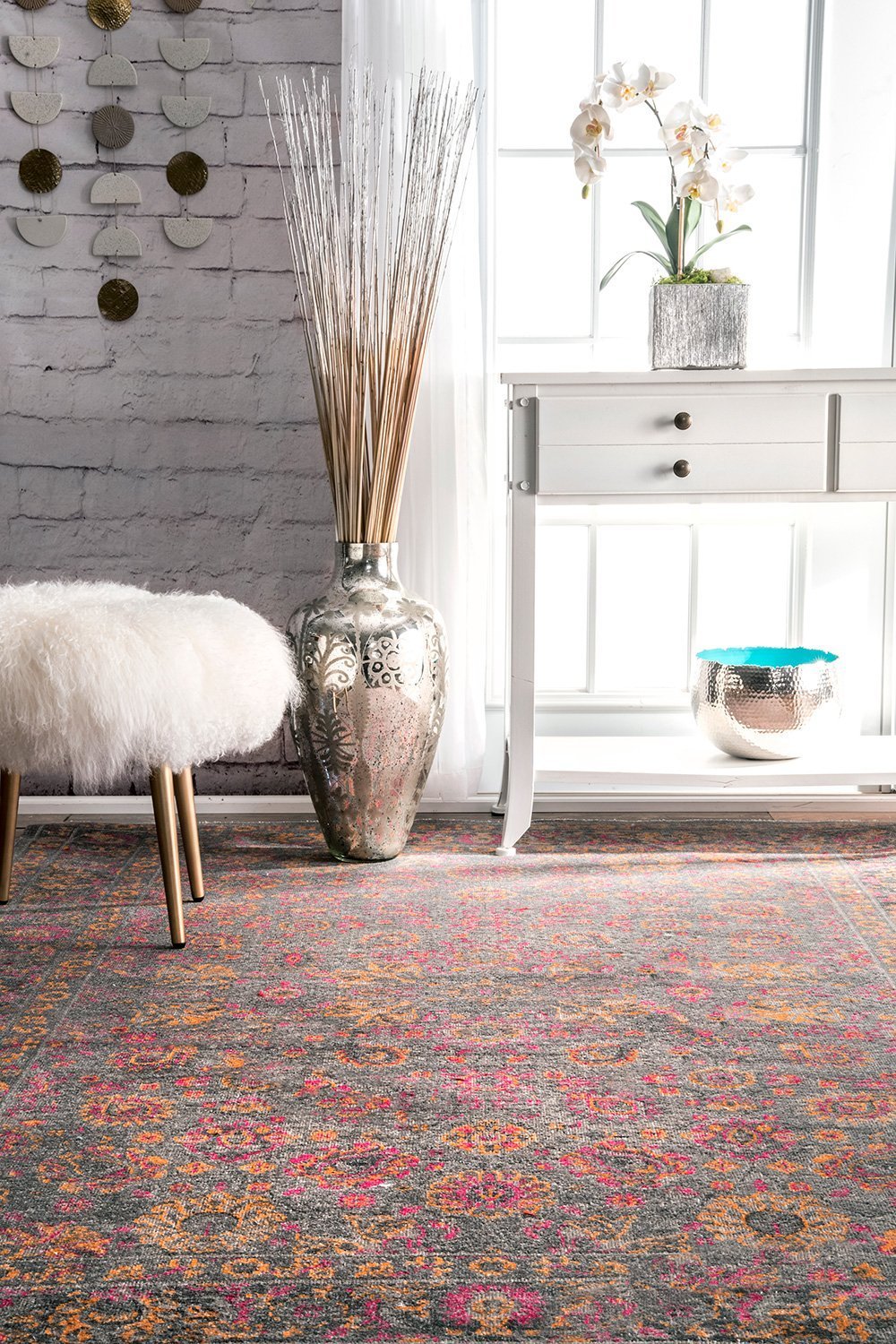 Nuloom Rugs - Vintage Persian Floral Isela - Grey