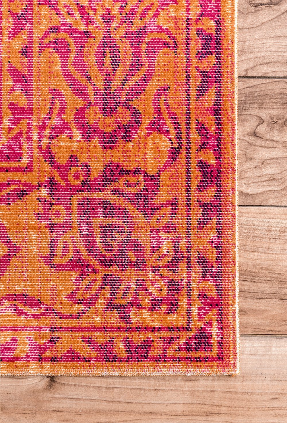 Nuloom Rugs - Distressed Floral Fiona - Orange