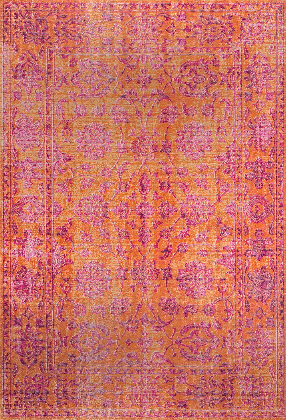 Nuloom Rugs - Distressed Floral Fiona - Orange