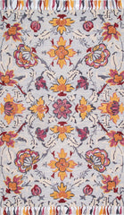 nuLOOM Rugs - Noella Floral Tassel - Light Blue