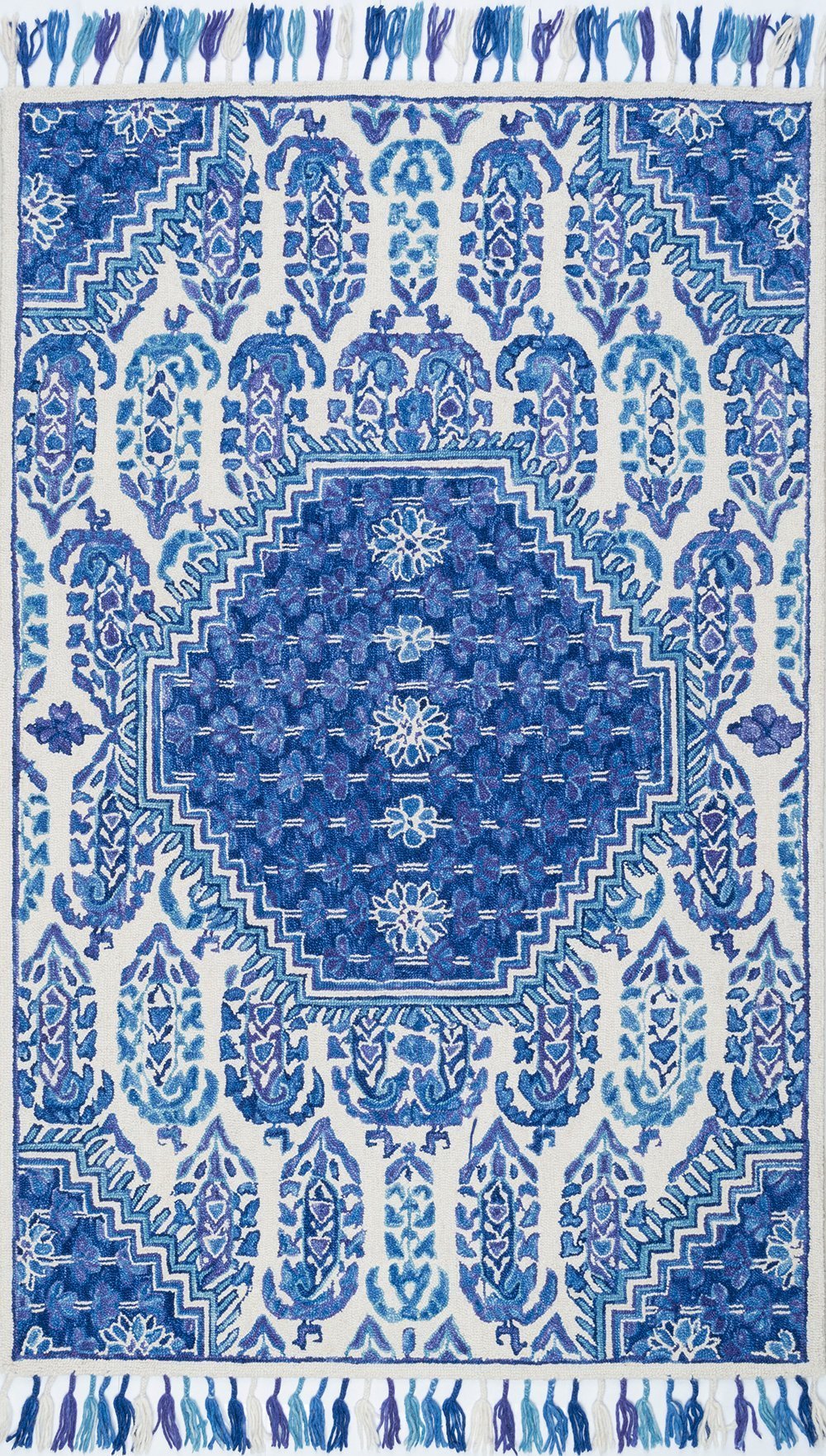 Nuloom Rugs - Corey Paisley Tassel - Blue