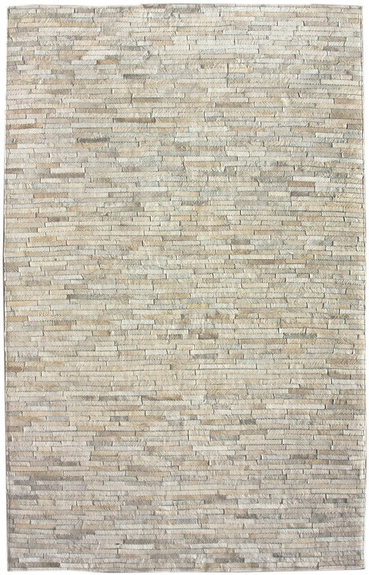 Nuloom Rugs - Hand Woven Clarity Patchwork Cowhide - Beige