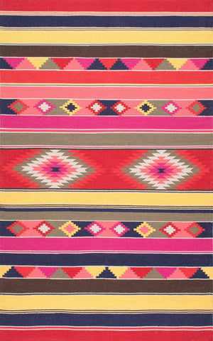 nuLOOM Rugs - Flatweave Ladonna Tribal Kilim - Multi