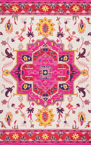 nuLOOM Rugs - Hand Hooked Medallion Treasa - Ivory