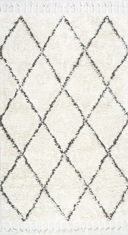 nuLOOM Rugs - Hand Knotted Fez Shag - Natural