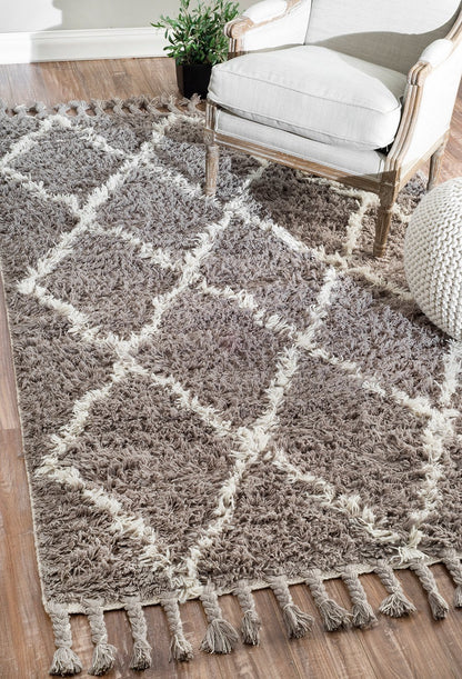 Nuloom Rugs - Hand Knotted Fez Shag - Grey