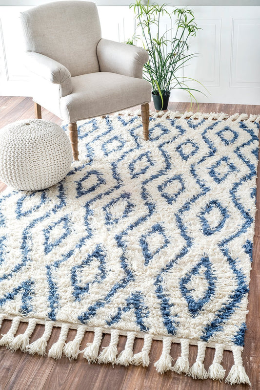 Nuloom Rugs - Hand Knotted Soukey Area Rug - Blue