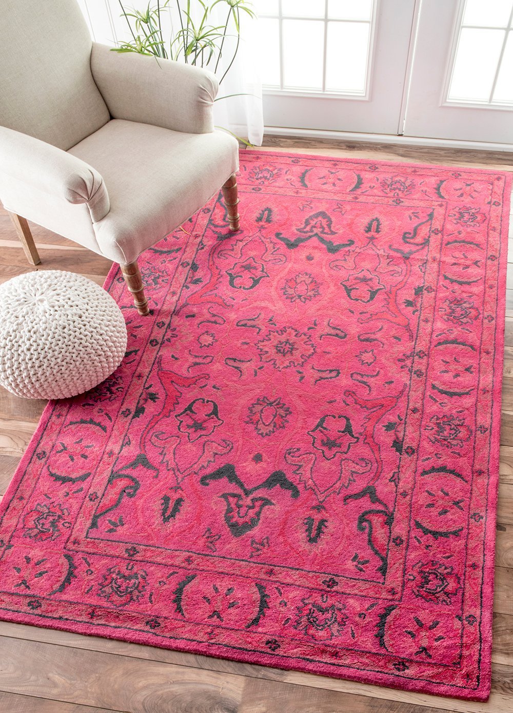 Nuloom Rugs - Hand Tufted Kimberly Overdyed Style Rug - Pink