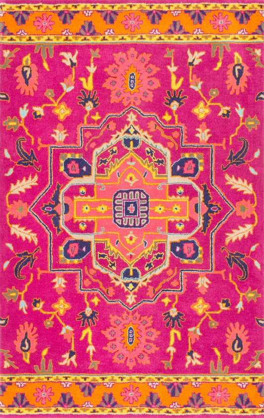 Nuloom Rugs - Floral Medallion Ardith - Maroon