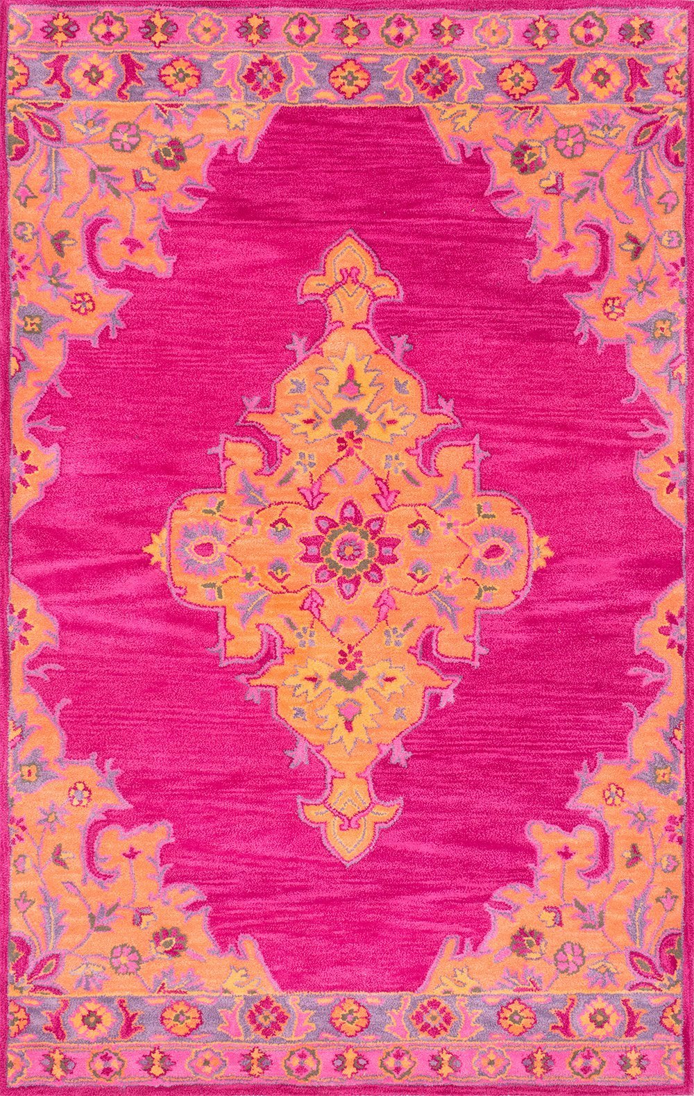 Nuloom Rugs - Hand Tufted Markus Medallion - Pink