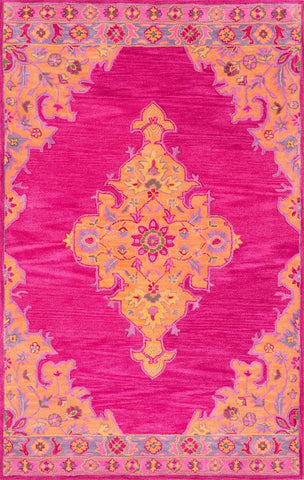 nuLOOM Rugs - Hand Tufted Markus Medallion - Pink