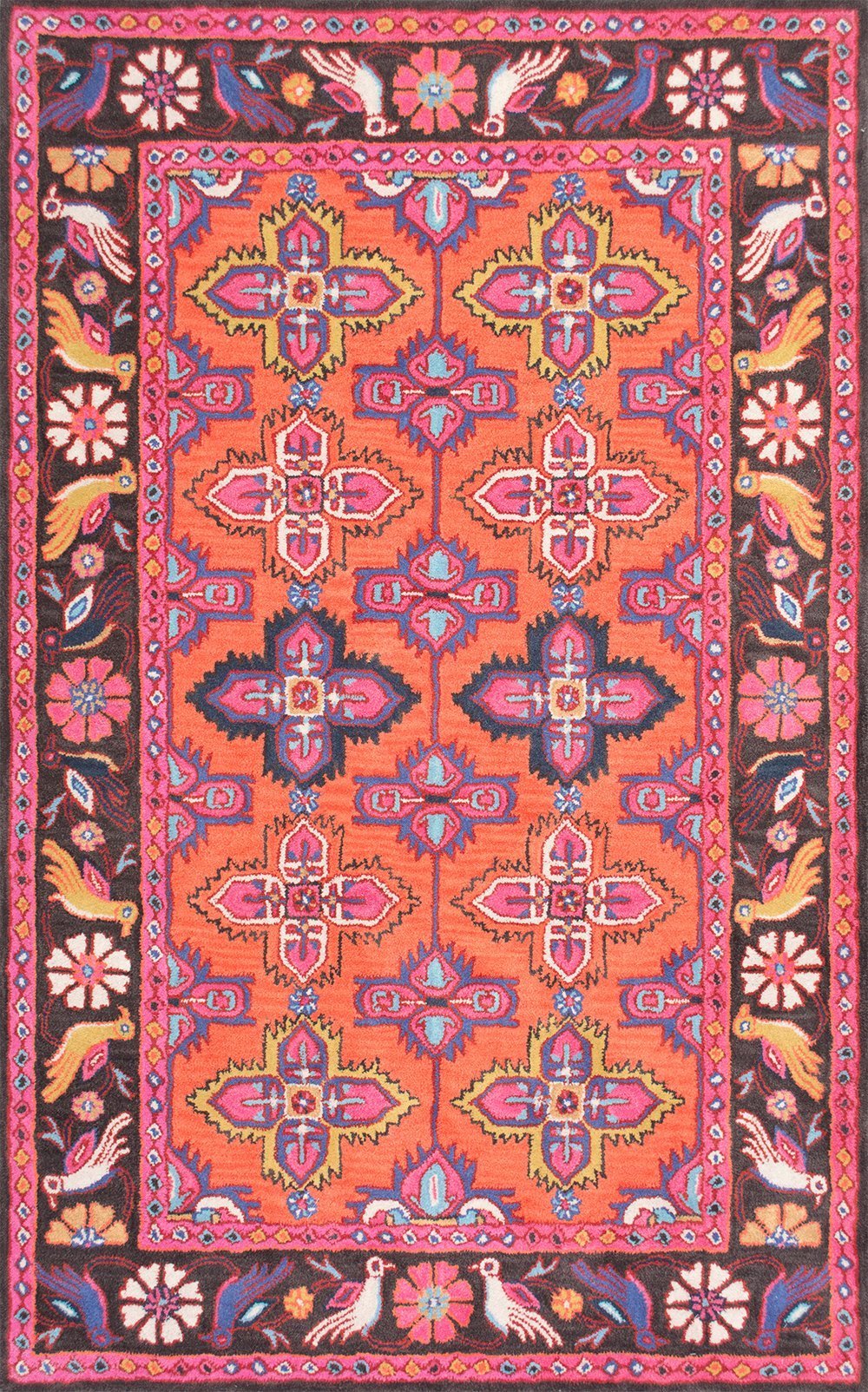 Alfombras nuLOOM - Adelaida tejida a mano - Coral