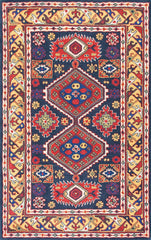 Alfombras nuLOOM - Coreen tribal tejida a mano - Azul marino