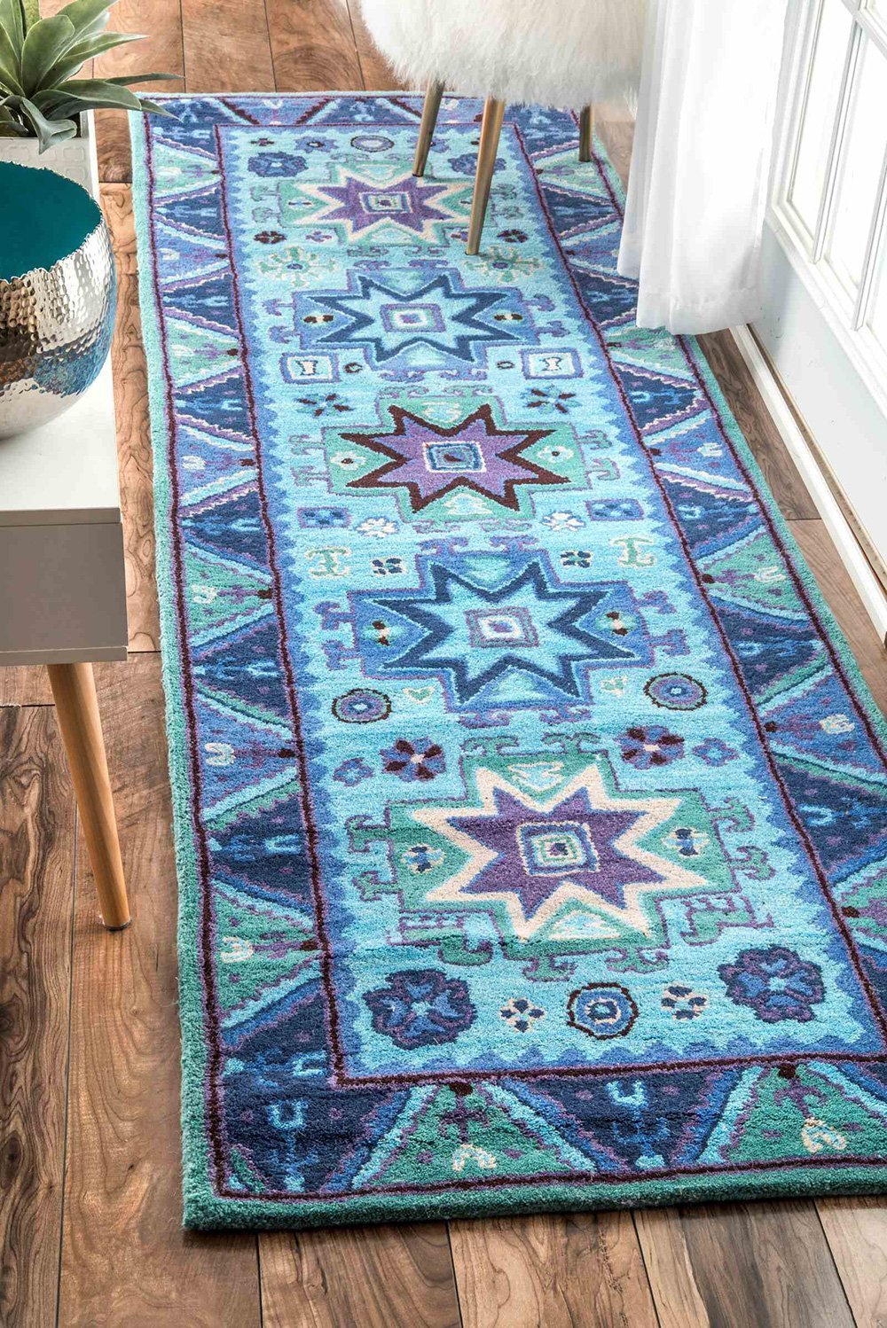 nuLOOM Tapis - Tufté à la main Tribal Dalila - Bleu