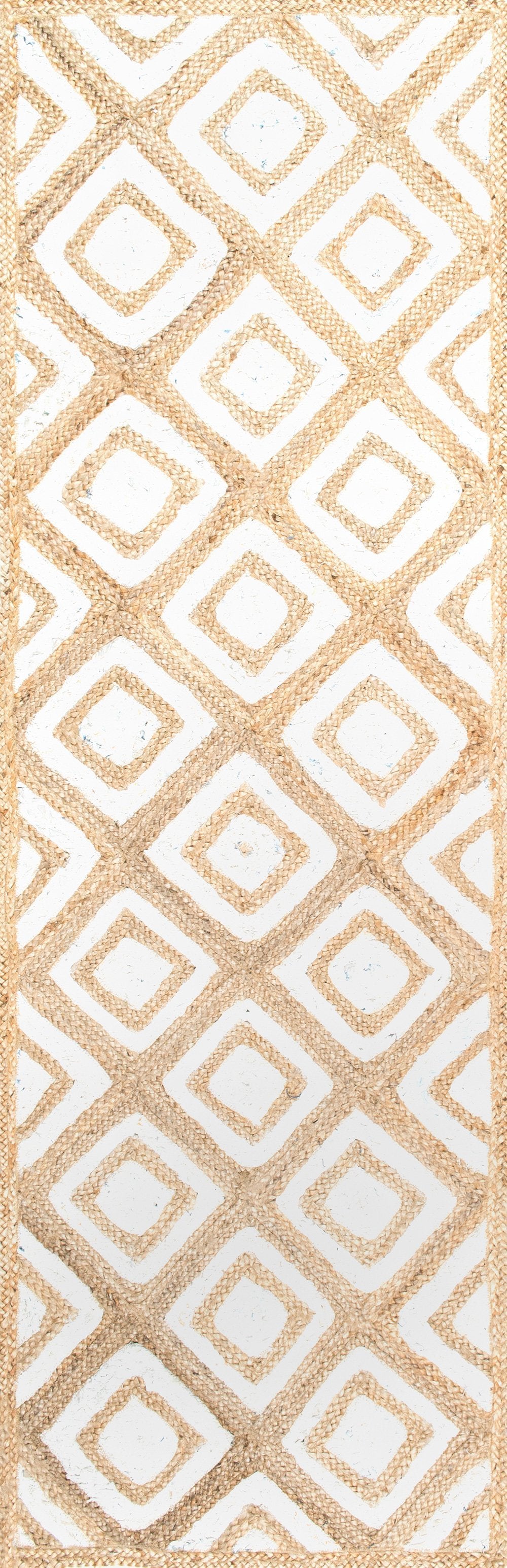 nuLOOM Rugs - Rosalva Diamonds Jute - Bleached