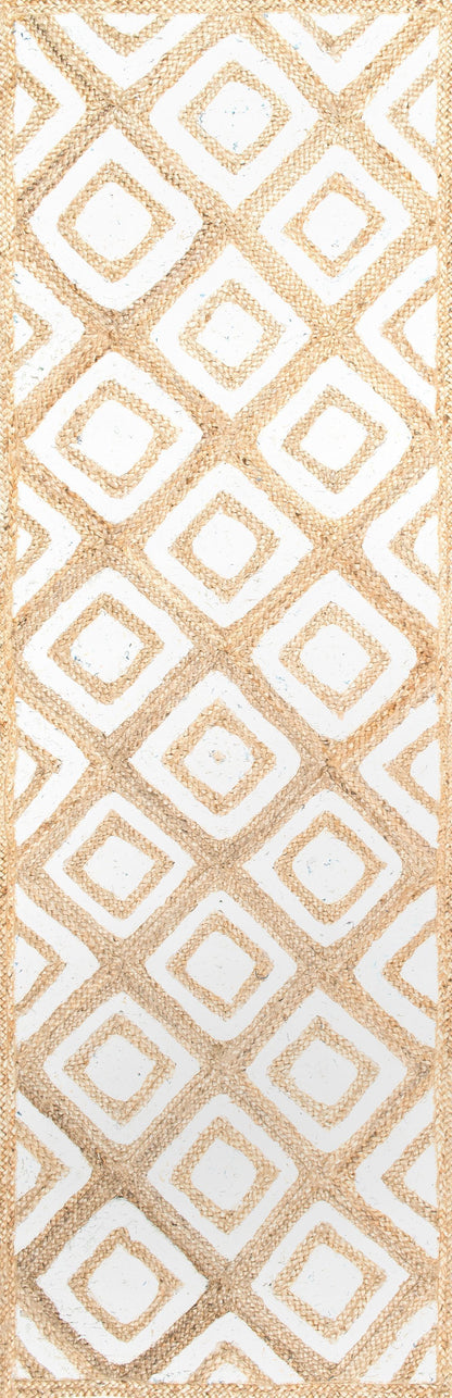 nuLOOM Rugs - Rosalva Diamonds Jute - Bleached