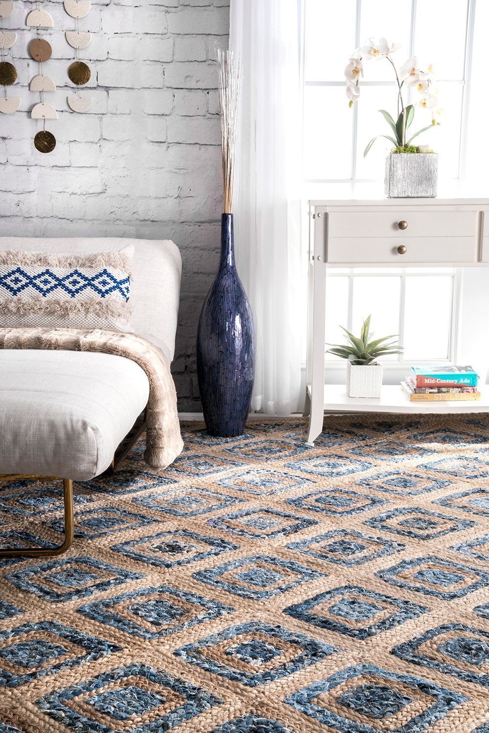 Nuloom Rugs - Rosalva Diamonds Jute - Natural