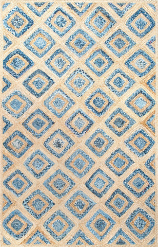 nuLOOM Rugs - Rosalva Diamonds Jute - Natural