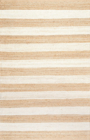 nuLOOM Rugs - Flatweave Alisia Stripes Jute - Bleached