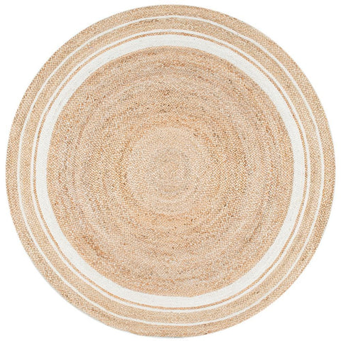 nuLOOM Rugs - Braided Rikki Border Jute - Bleached