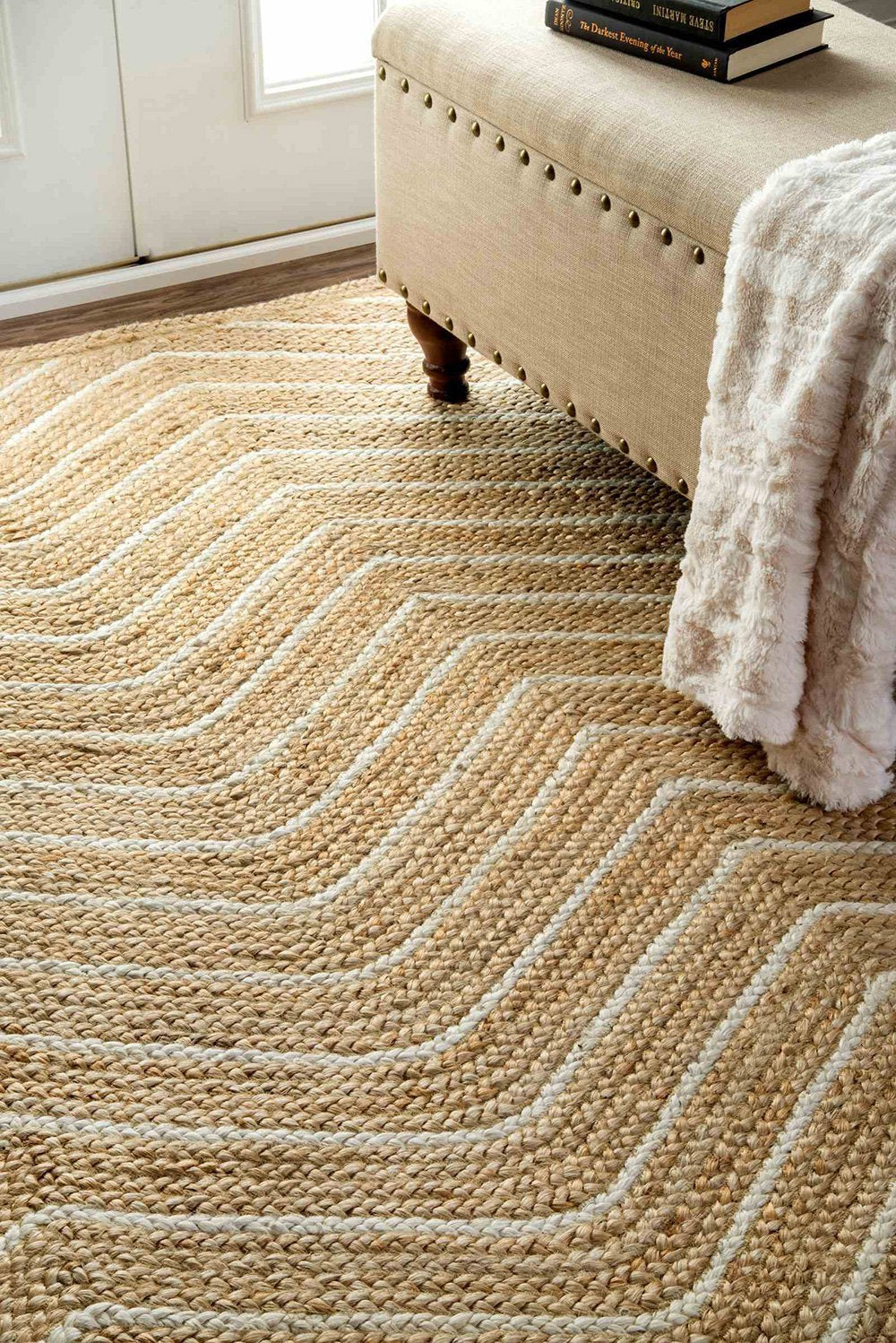 Nuloom Rugs - Sammy Chevron Jute  - Natural