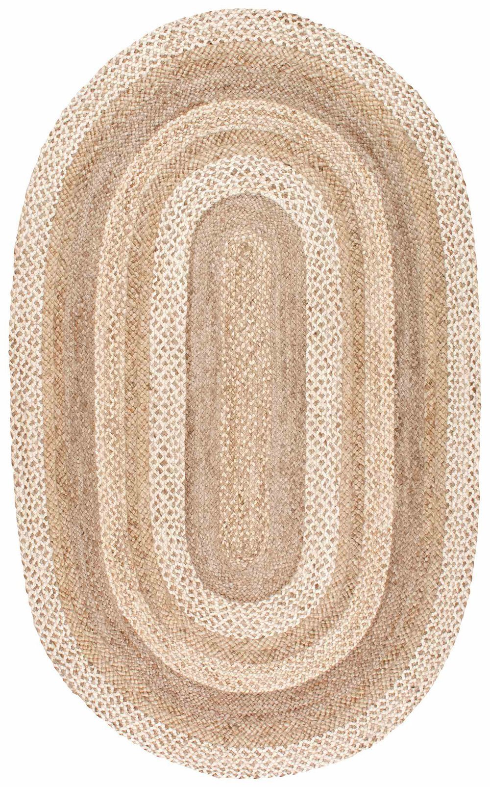 Nuloom Rugs - Charlene Braided Border Jute  - Natural