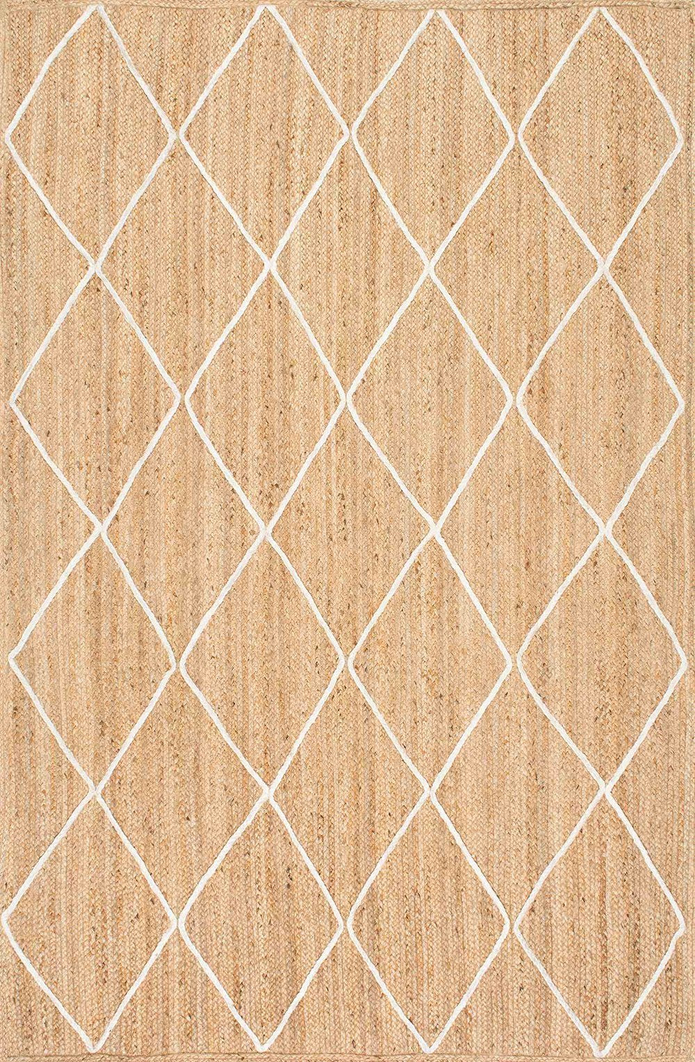 Nuloom Rugs - Caleb Braided Trellis Jute  - Natural