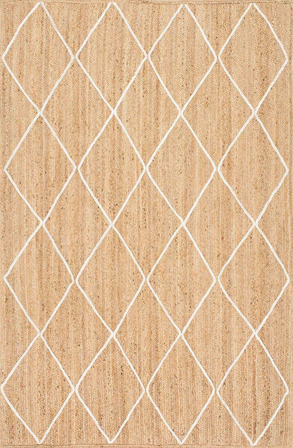 Nuloom Rugs - Caleb Braided Trellis Jute  - Natural