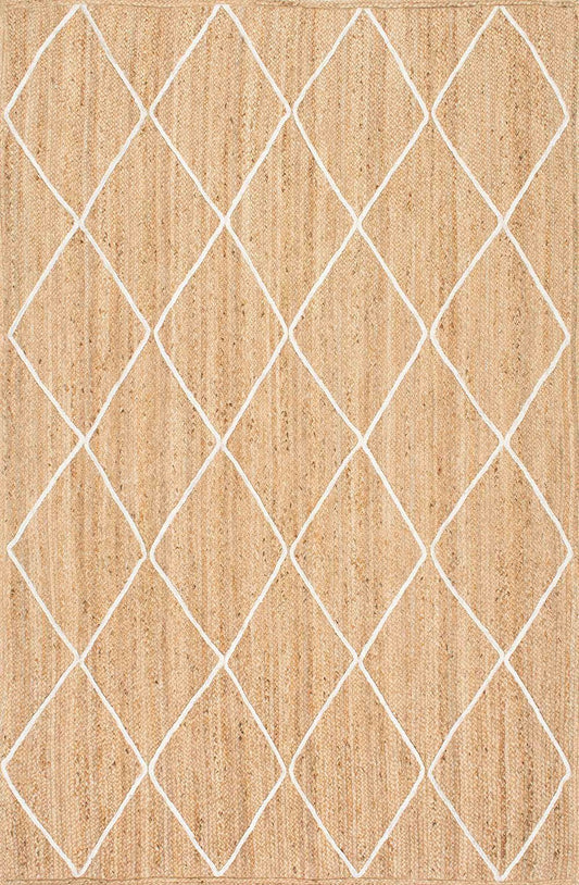 Nuloom Rugs - Caleb Braided Trellis Jute  - Natural