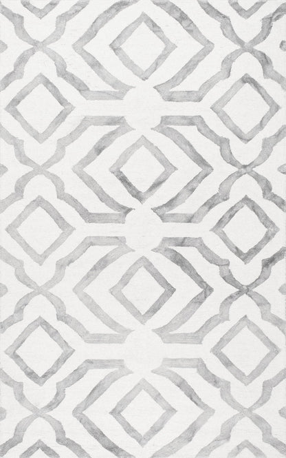 Nuloom Rugs - Hand Looped Baggett  - Light Grey