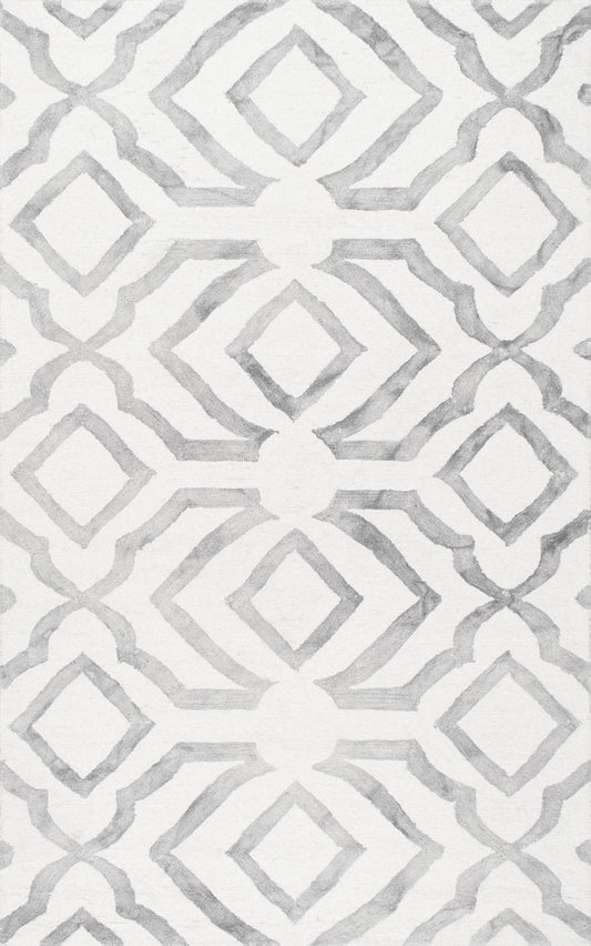 Nuloom Rugs - Hand Looped Baggett  - Light Grey