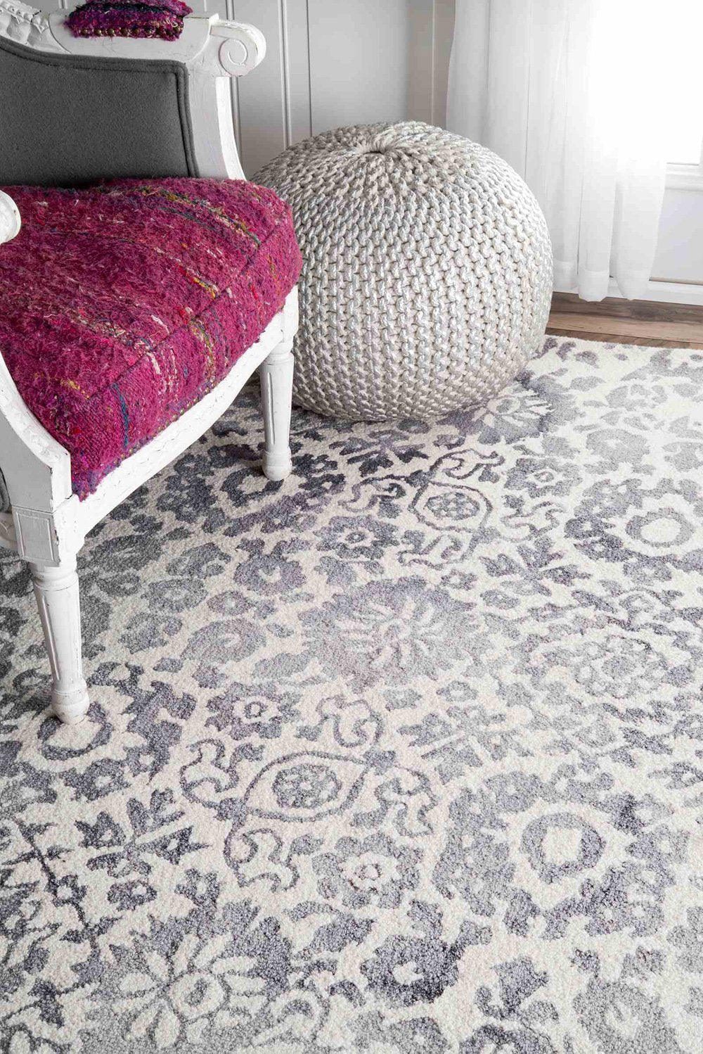 Nuloom Rugs - Hand Hooked Dip Dye Berna  - Grey