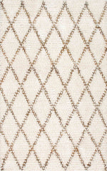 nuLOOM Rugs - Hand Hooked Diamond Raelene Shag - Ivory