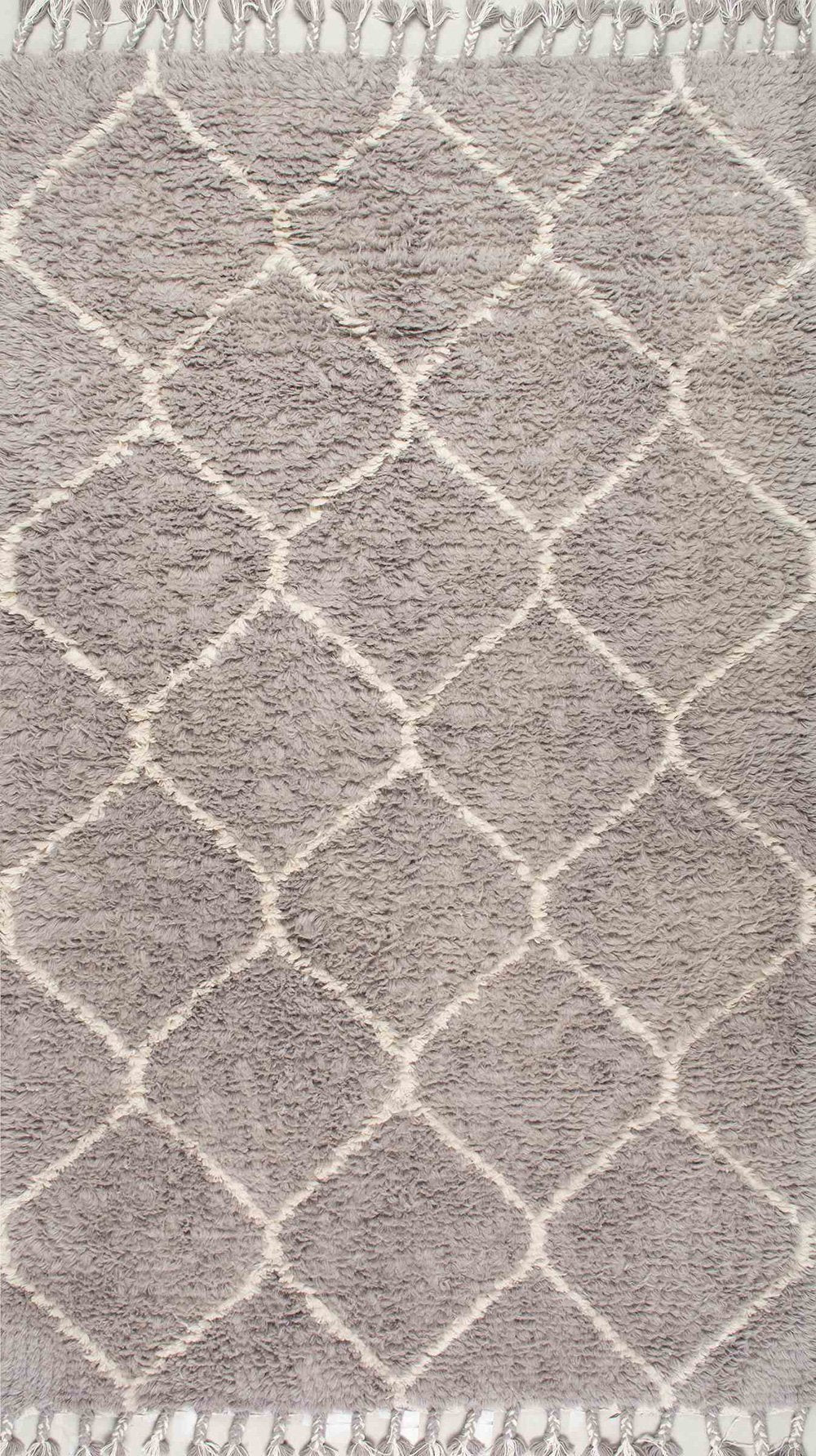 Nuloom Rugs - Hand Tufted Moroccan Trellis Hershel Shaggy  - Grey