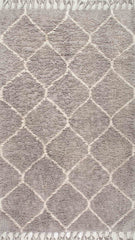 nuLOOM Rugs - Hand Tufted Moroccan Trellis Hershel Shaggy - Grey